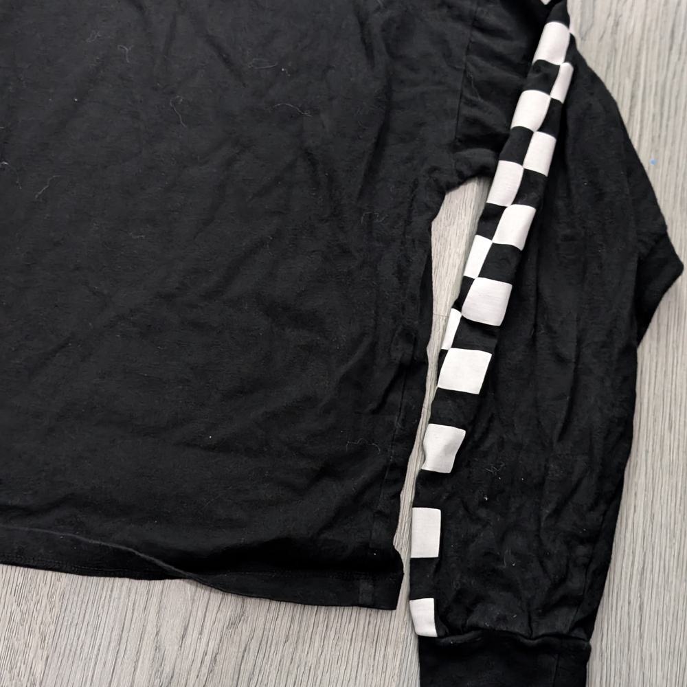 Forever 21 Checkerboard Long Sleeve Crop Top Small Emo Scene Y2K - Picture 5 of 9